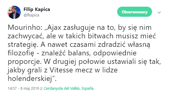 Jose Mourinho PODSUMOWAŁ drugą połowę Ajaksu!